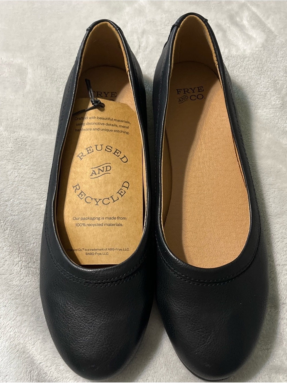 Frye & Co. Rivka Ballet Flats Womens Size 8.5M Black Faux Leather Loafer